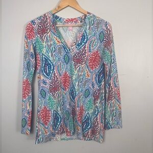 Lilly Pulitzer Women's Odette Tunic Multi Let Minnow Top size XS